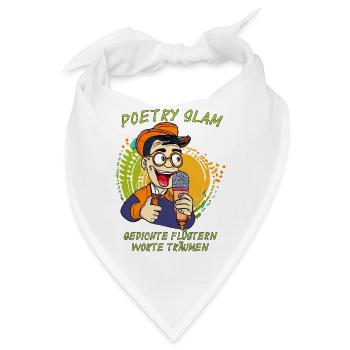 MANN MIKROFON POETRY SLAM GEDICHTE - Bandana - Weiß - Vorne