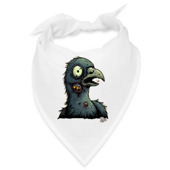 Eine erschrockene Zombie-Taube - Bandana - Weiß - Vorne