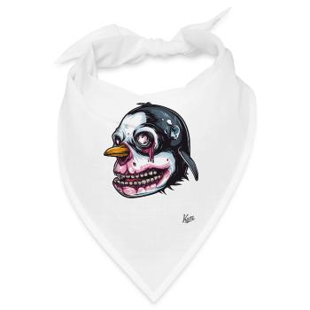 Pinguin Mutanten Zombie Schädel Totenkopf - Bandana - Weiß - Vorne