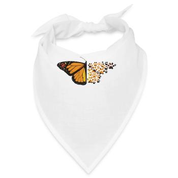 Schmetterling Hund Pfoten Lustige Tier Pfoten Abdrücke Liebhaber - Bandana - Weiß - Vorne