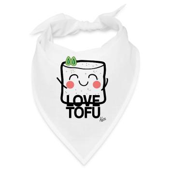 Tofu-Liebe: Tofu Herzensbrecher - Bandana - Weiß - Vorne