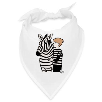 Junge mit Zebra - Bandana - Weiß - Vorne