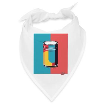 Pop Art und eine bunte Dose - Bandana - Weiß - Vorne