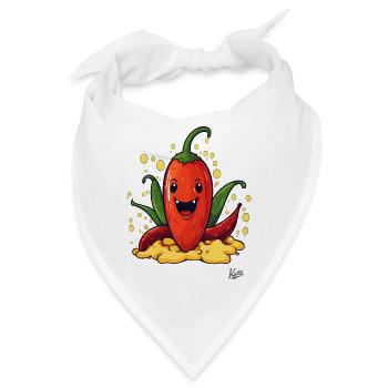 7032 funny happy paprika pepperoni chili - Bandana - Weiß - Vorne
