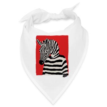 Cartoon Comic Kunst eines Zebra mit Pullover - Bandana - Weiß - Vorne
