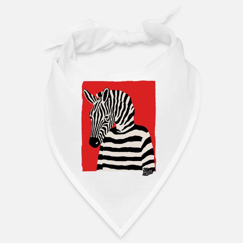Cartoon Comic Kunst eines Zebra mit Pullover - Bandana - Weiß