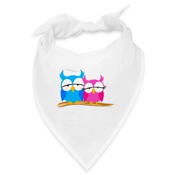 Eulenliebhaber Auf Einem Ast Raubvögel Humor - Bandana - Weiß - Vorne