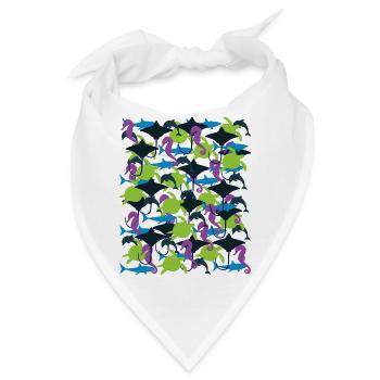 Ocean Camouflage – Meeresleben im Tarnstil - Bandana - Weiß - Vorne