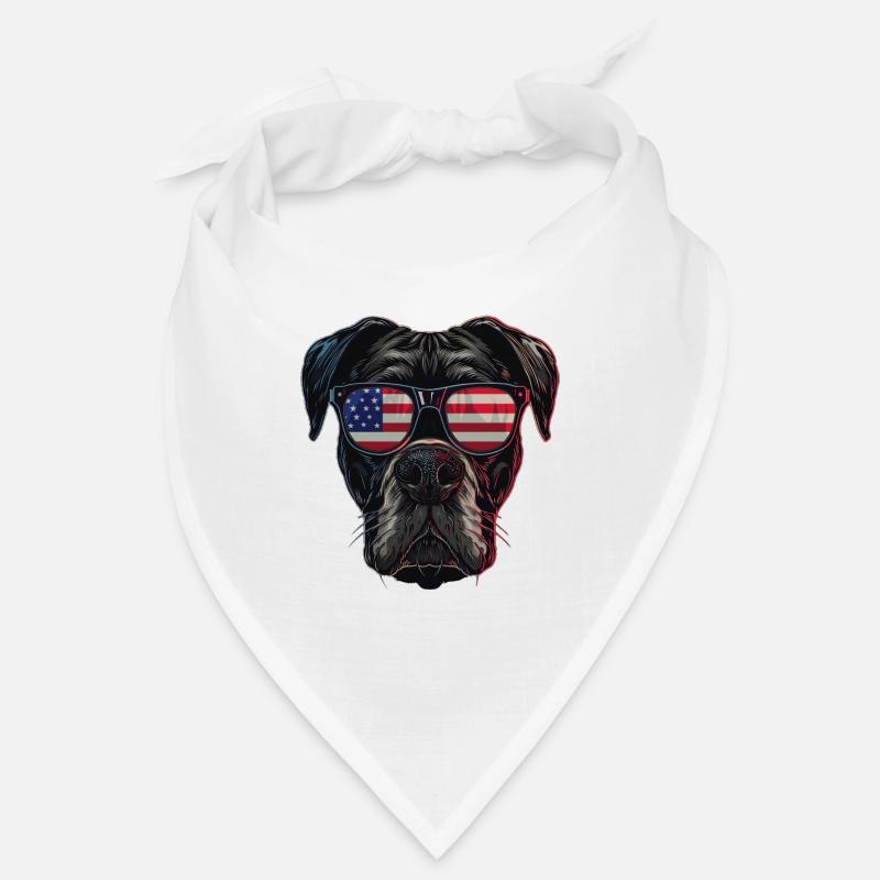 Boxer with American Sunglasses Bandana