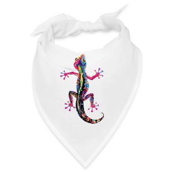 Gecko Eidechse Reptil Geckos Echse Leguan Gekko - Bandana - Weiß - Vorne