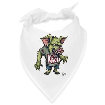 Freak Chaos: Zombie Schwein - Bandana - Weiß - Vorne