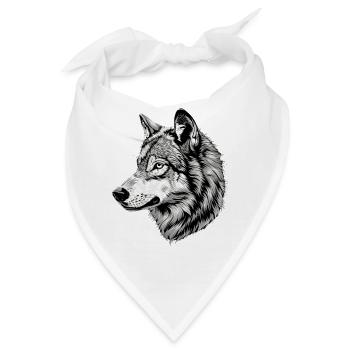 Wolf Motiv Wölfe Wolfsrudel Grauer Wolfshund Wolfs - Bandana - Weiß - Vorne