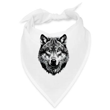 Wolf Motiv Wölfe Wolfsrudel Grauer Wolfshund Wolfs - Bandana - Weiß - Vorne