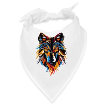 Wolf Motiv Wölfe Wolfsrudel Grauer Wolfshund Wolfs - Bandana - Weiß - Vorne