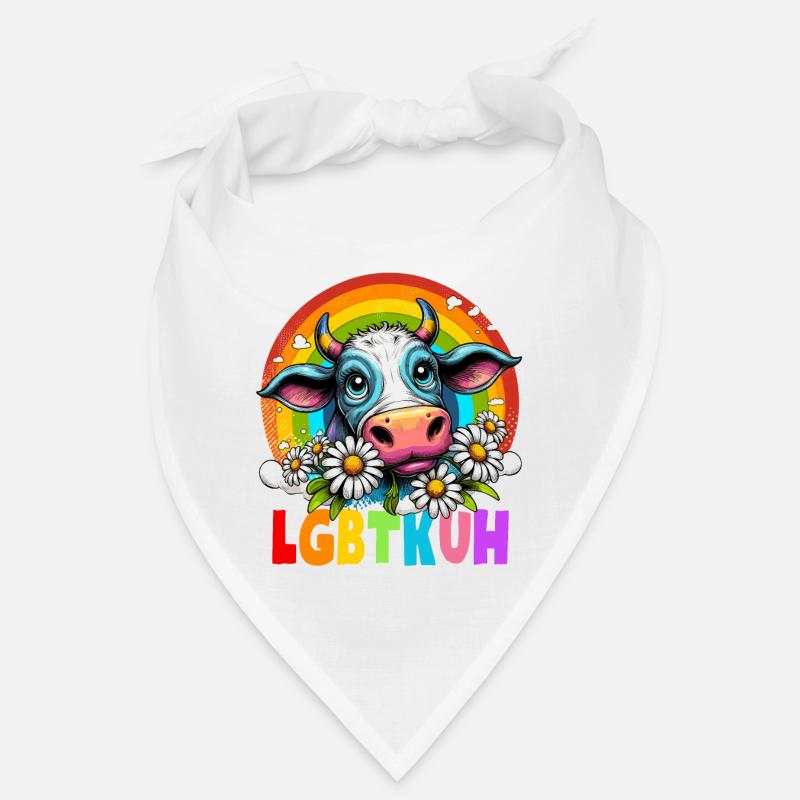 LGBTQ vache arc-en-ciel CSD fleur mode de vie drôle Bandana