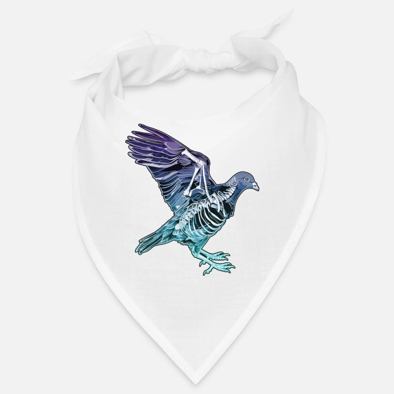 Artistic X-Ray Pigeon in Flight Illustration Bandana