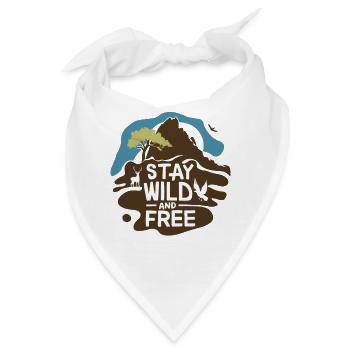 BLEIBEN SIE WILD UND FREI - Bandana - Weiß - Vorne