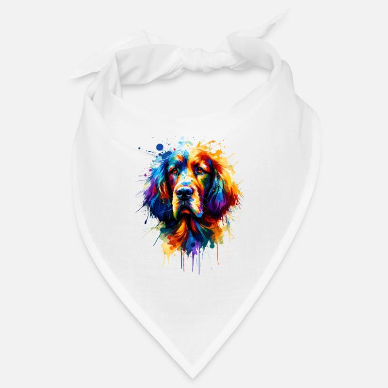 Éclaboussures colorées Setter anglaise Setter Laverack Bandana