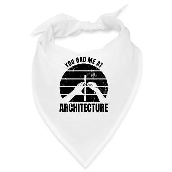 You Had Me At Architecture - Bandana - Weiß - Vorne