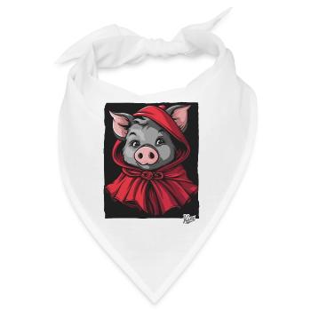 Das Märchen vom kleinen Rotkäppchen-Schwein - Bandana - Weiß - Vorne