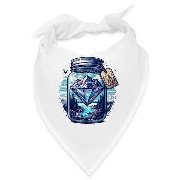 Diamant Natur Landschaft im Glas - Bandana - Weiß - Vorne