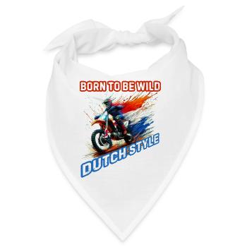 Robuste Motorradbekleidung mit holländischer Flagge - Bandana - Weiß - Vorne