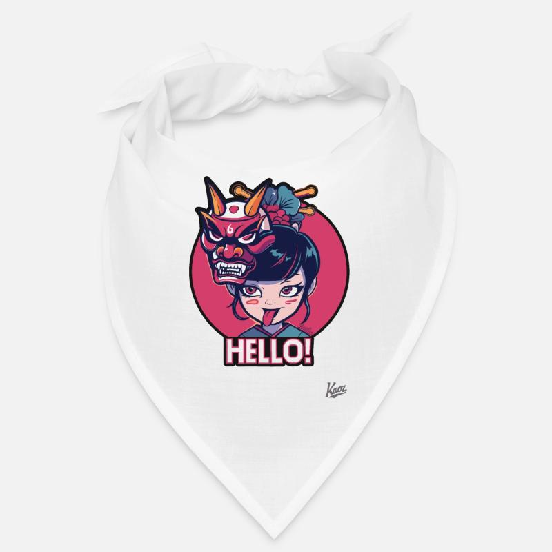 Fille japonaise avec masque Oni Bandana