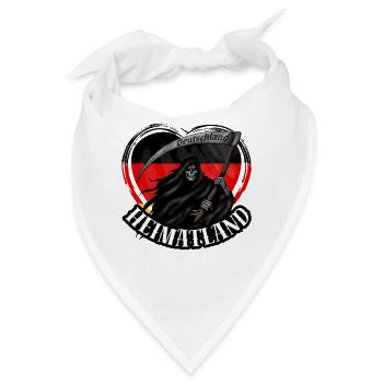 Deutschland, Heimatland, Patriotismus, Deutsch -2 - Bandana - Weiß - Vorne