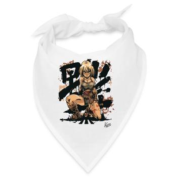 Barbaren-Kämpfer & Schwert-Maid - Bandana - Weiß - Vorne