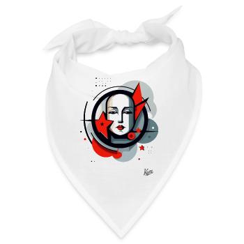 Moderne Kunst Kubismus - Bandana - Weiß - Vorne