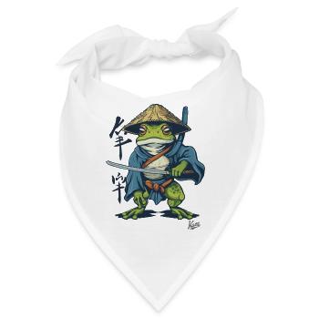 Japanischer Samurai-Ronin-Frosch - Bandana - Weiß - Vorne