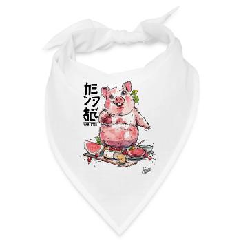 HAM-STER Schinken und Fleisch fressender Hamster - Bandana - Weiß - Vorne
