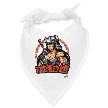Eine Japanische Barbaren Wikinger Krieger Königin - Bandana - Weiß - Vorne
