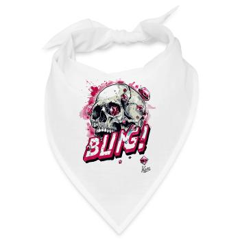 Diamanten Rubine Bling Totenkopf - Bandana - Weiß - Vorne
