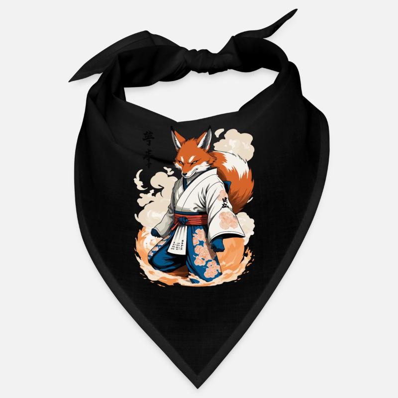 Kitsune Samurai Fuchs Vintage Ukiyo-e Stil Bandana