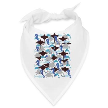Ocean Camouflage – Meeresleben im Tarnstil - Bandana - Weiß - Vorne