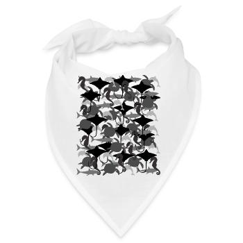 Ocean Camouflage – Meeresleben im Tarnstil - Bandana - Weiß - Vorne