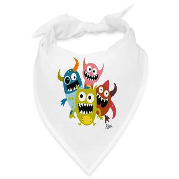 Eine Gruppe lustiger Monster Freunde - Bandana - Weiß - Vorne