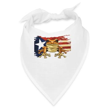 Coqui Frosch Symbol Taino Boricua Puerto - Bandana - Weiß - Vorne