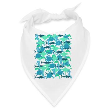Ocean Camouflage – Meeresleben im Tarnstil - Bandana - Weiß - Vorne