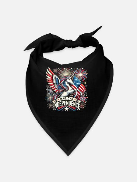 Magical Patriotism American Unicorn United States - Bandana - black - Front