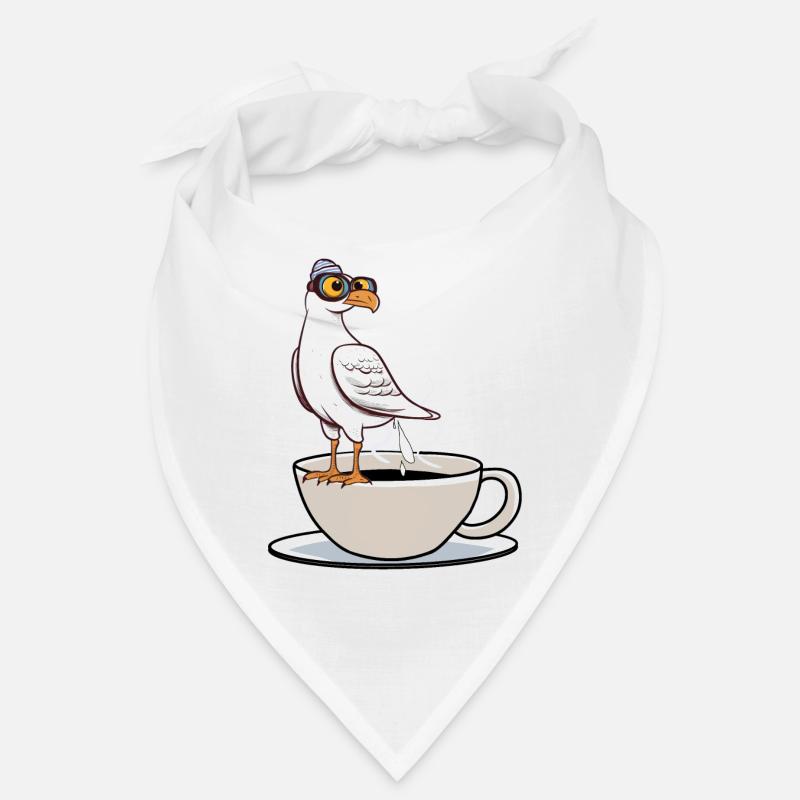 Maritim Möwe Kaffeetasse Kaffee weiß schwarz Bandana