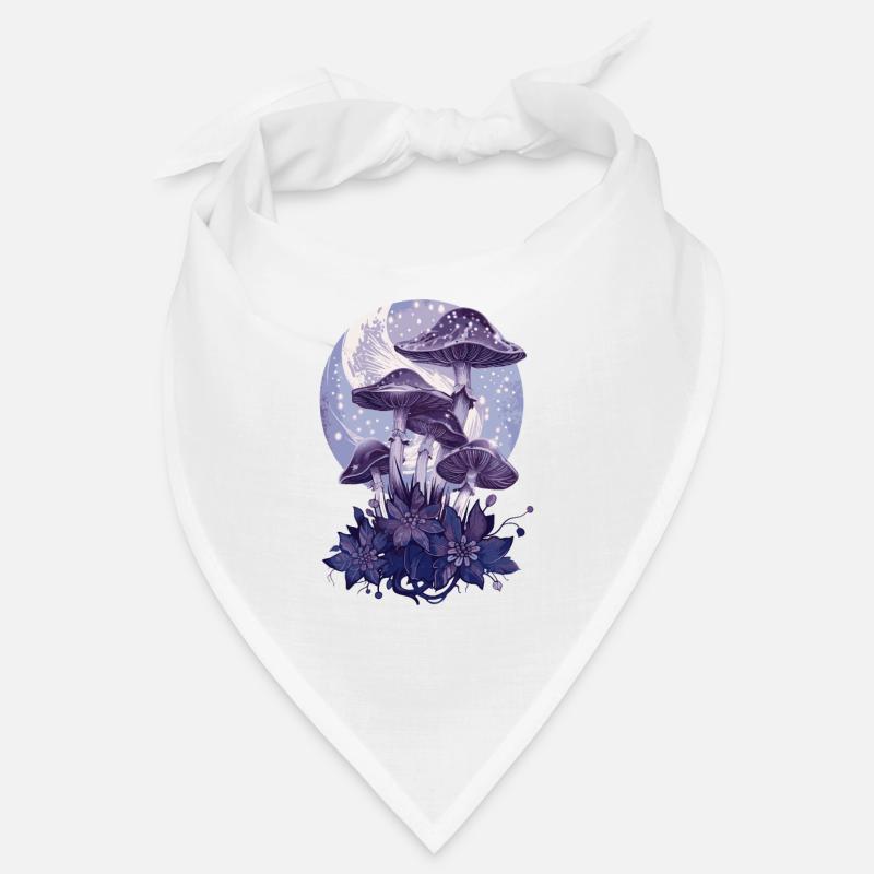 Fairycore Vintage Cottagecore Champignon Phases de Lune Bandana