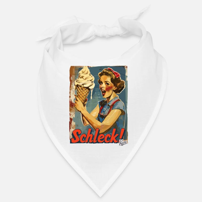 Liebe Dame mit riesigem Waffel-Eis Bandana