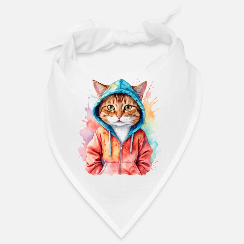 Chat Sweat à capuche Coloré Drôle Animal Design Imprimer Bandana