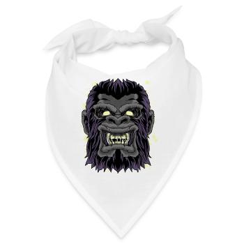 Verrückter Gorilla Kopf Lustiger Gorilla Affe Affe Grafik - Bandana - Weiß - Vorne
