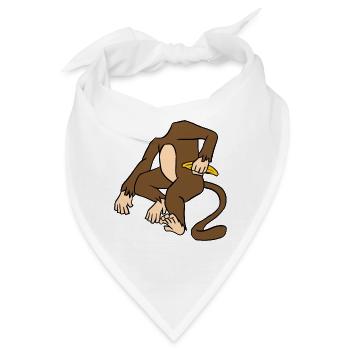 Affe Körper Mit Einer Banane Lustiger Affen-Primat - Bandana - Weiß - Vorne
