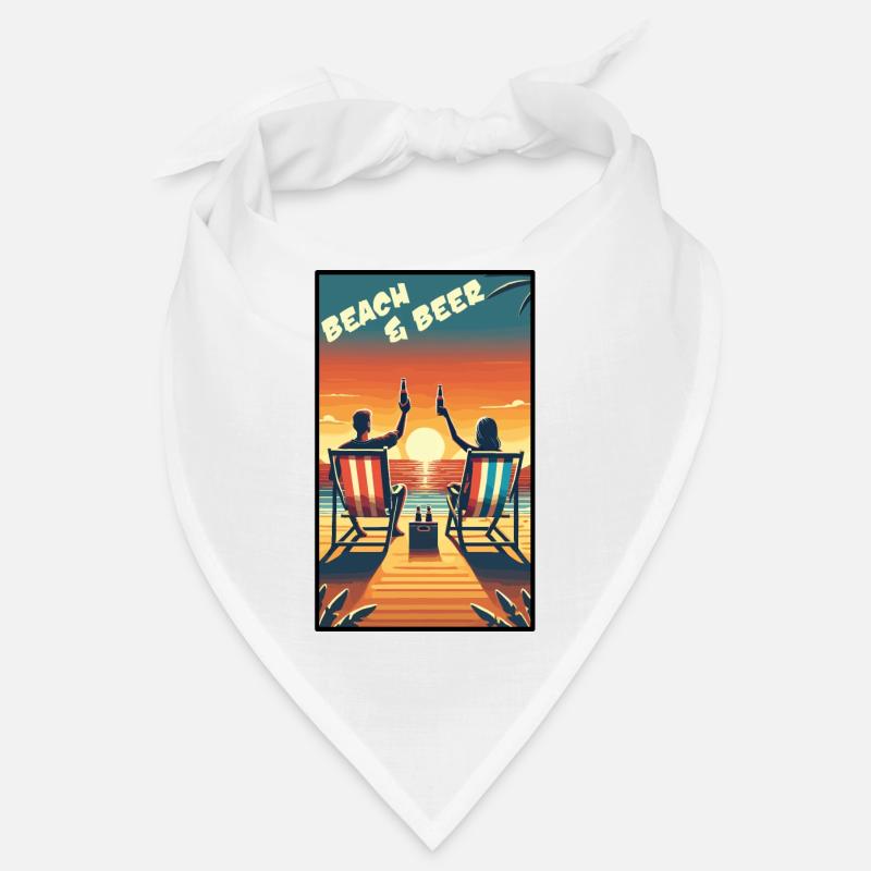 Relaxing Beach & Beer Sunset Design for Summer Fun Bandana