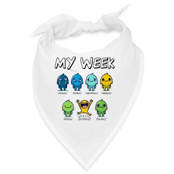 Meine Woche Lustige Tage der Woche Cartoon Art Design - Bandana - Weiß - Vorne
