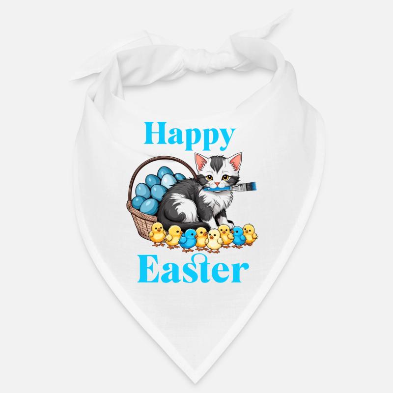 Happy Easter Cute Cat Chick Eggs Easter Time Bandana